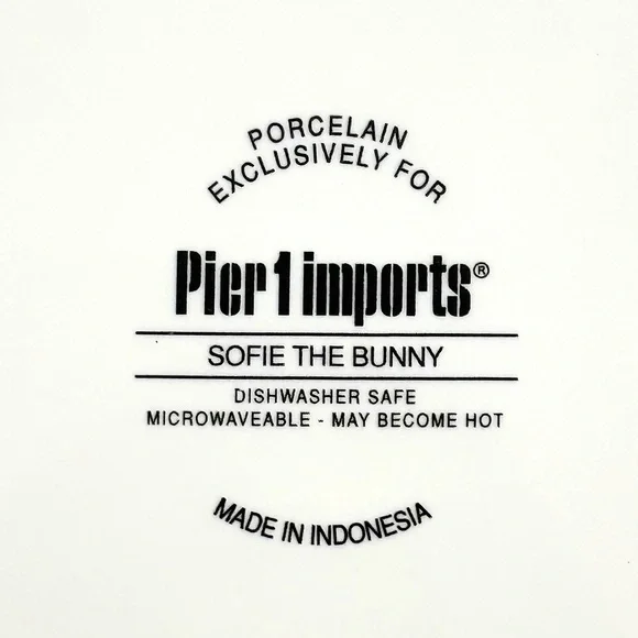Pier 1 Imports Sophie The Bunny Porcelain Salad Plate - Floral Scalloped Edge - Picture 4 of 6
